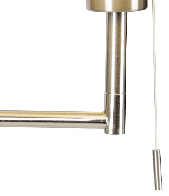 Klasická stojaca lampa oceľ s bielym nastaviteľným tienidlom - Ladas