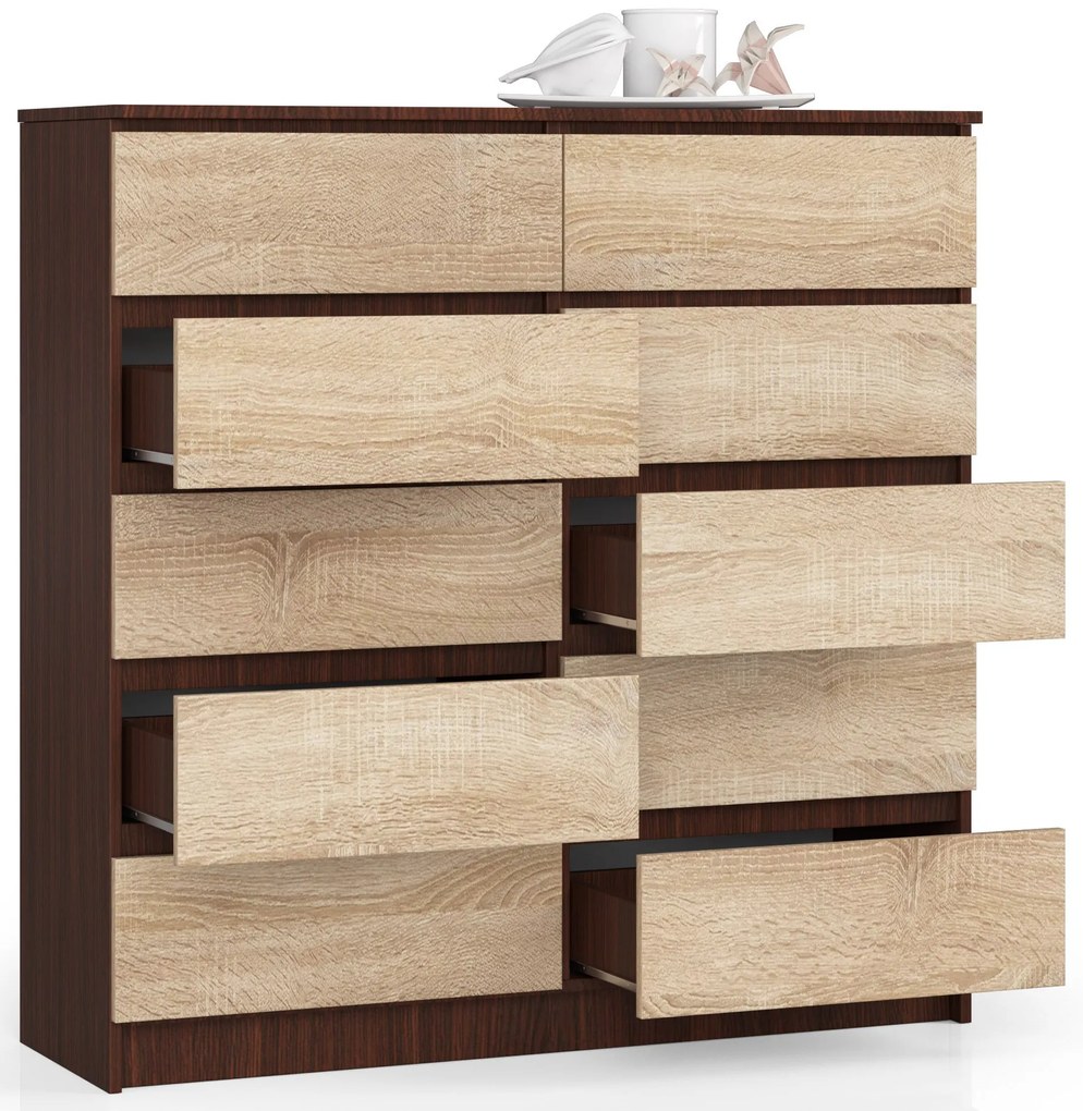 Komoda Kapil III (wenge + dub sonoma). Akcia -18%. Vlastná spoľahlivá doprava až k Vám domov. 1069388