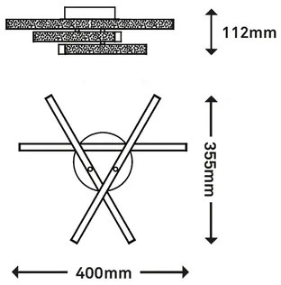Stropná lampa LED trblietavá chróm REY 40 cm