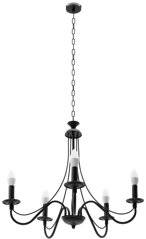 Toolight - Závesné svietidlo 5xE14 60W APP210-3CPR, čierna, OSW-08146