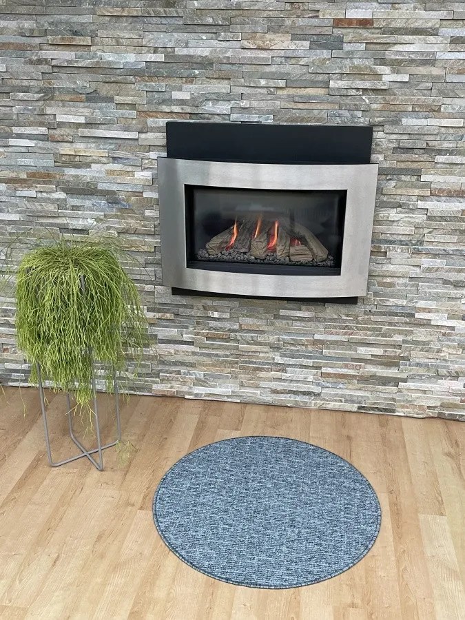 Vopi, Kusový koberec Alassio modrošedý kruh, 67x67 (priemer) kruh, modrá, obývacia izba