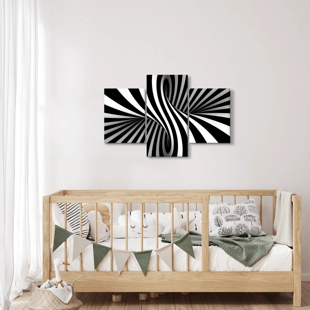 Abstraktní obraz so zebrymi pruhmi (90x60 cm)