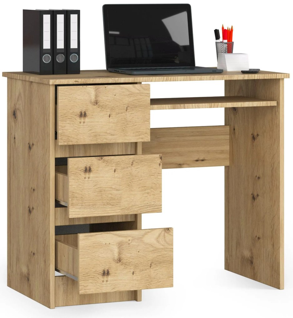 PC stolík Benicio (dub artisan) (L). Akcia -19%. Vlastná spoľahlivá doprava až k Vám domov. 1070950