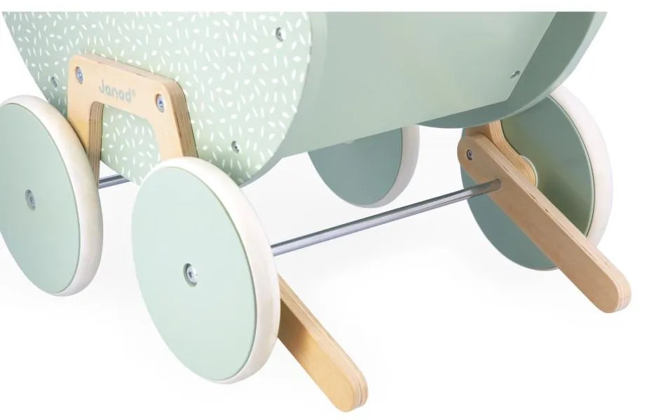 Drevený kočík pre bábiku s perinkou a vankúšikom - Zen