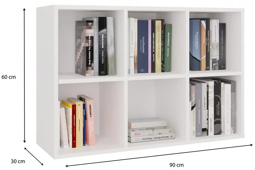 Regál MALAX MINI 2x3 biely