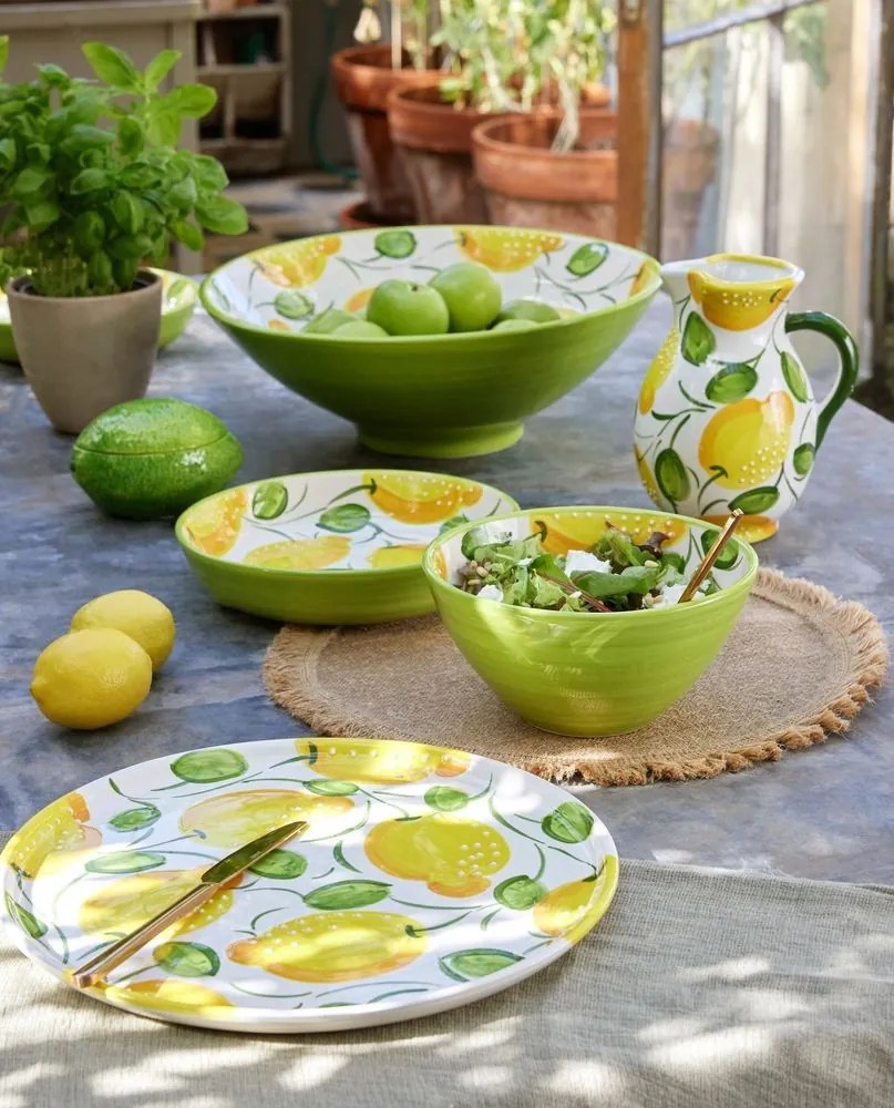 Ručne maľovaný keramický džbán s citrónmi Lemon Pit - 17 * 17 * 21 cm / 850 ml
