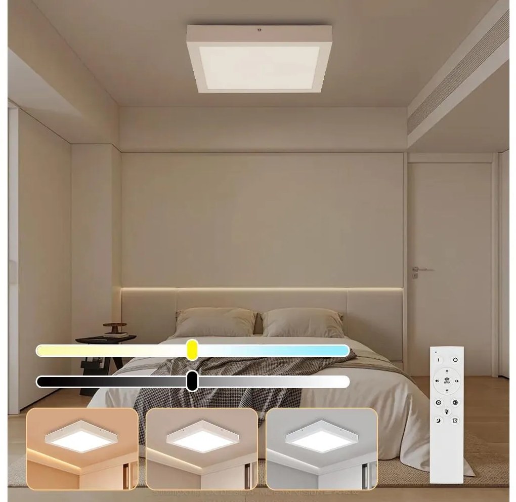 Brilagi-LED Stmievateľné kúpeľňové svietidlo FRAME SMART LED/24W/230V IP44 biele + diaľkové ovládanie