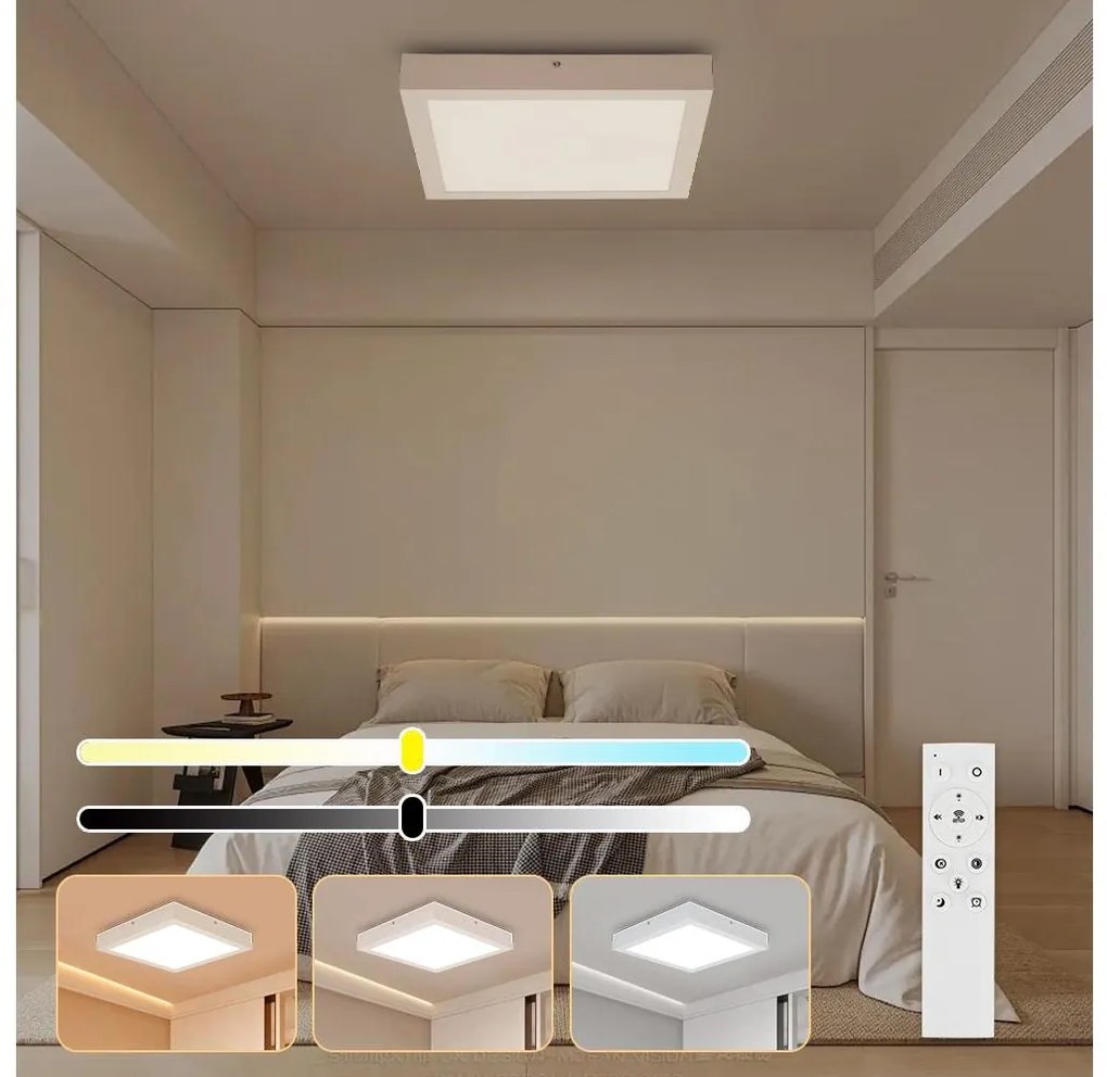 Brilagi-LED Stmievateľné kúpeľňové svietidlo FRAME SMART LED/24W/230V IP44 biele + diaľkové ovládanie