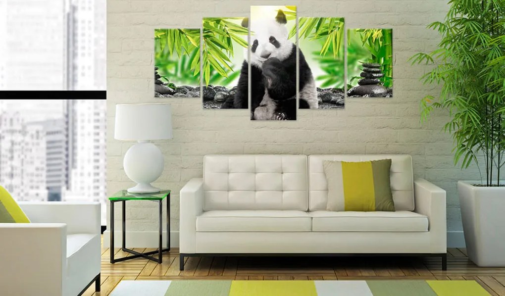 Artgeist Obraz - Sweet Little Panda Veľkosť: 225x112.5, Verzia: Premium Print