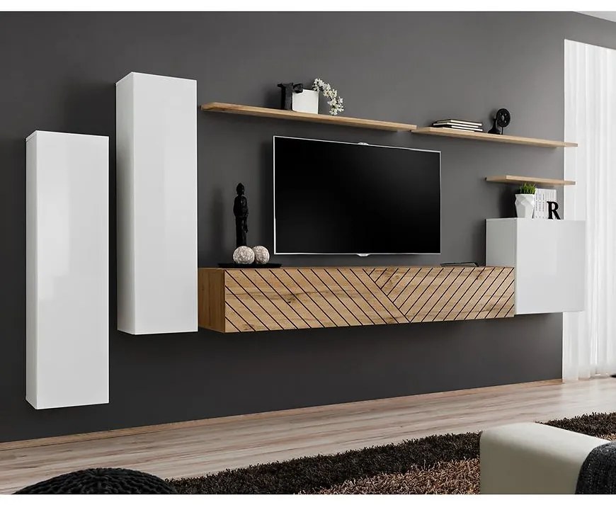 Obývacia Stena Switch I Line Biela/Wotan