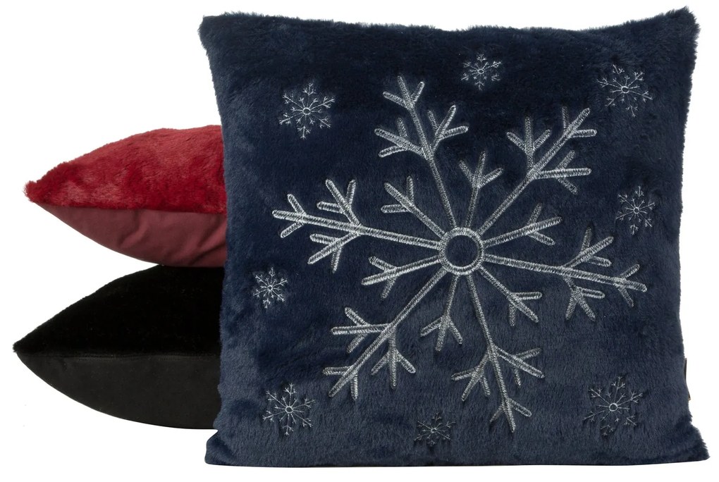 CHLPATÁ VIANOČNÁ DEKORAČNÁ OBLIEČKA NA VANKÚŠ SNOWFLAKE1 45X45 VZOROVANÁ