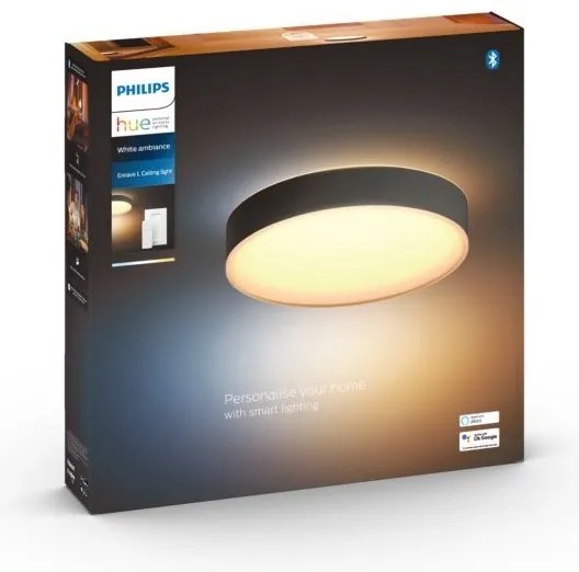 Philips - LED Stmievateľné stropné svietidlo Hue ENRAVE L LED/33,5W/230V čierna+ diaľkový ovládač