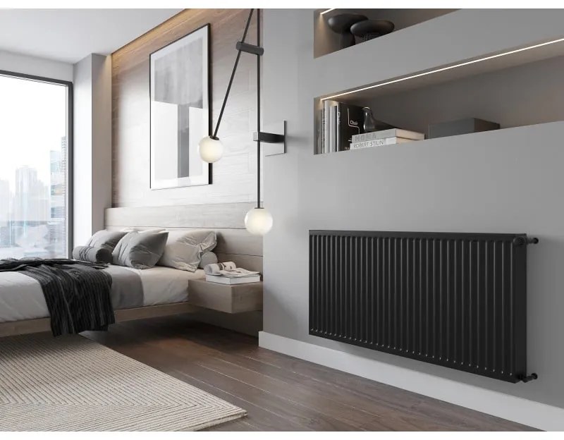 Mexen, Panelový radiátor Mexen C22 600 x 1600 mm, bočné pripojenie, 2644 W, čierny - W422-060-160-70