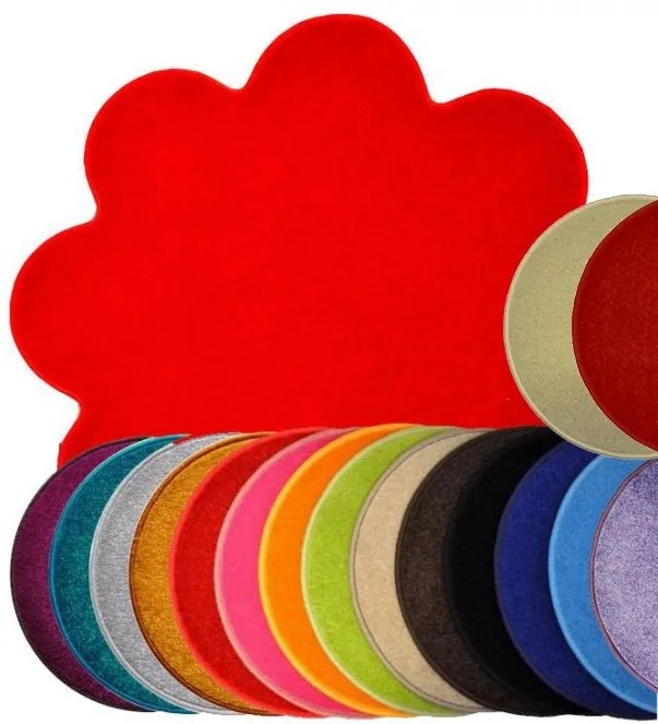 Vopi, Kusový koberec Eton hnedý kvetina, 120x120 kvietok, hnedá, kuchyňa