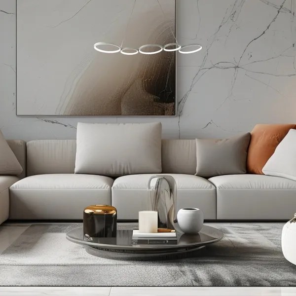 LED Luster na lanku OLYMPIA 5xLED/10W/230V šedá