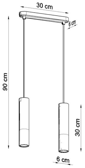Sollux SL.0651 - Luster na lanku BORGIO 2xGU10/40W/230V betón/kov čierna