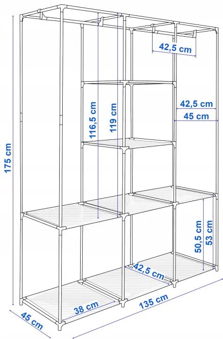 Šatníková skriňa SONIA antracitová