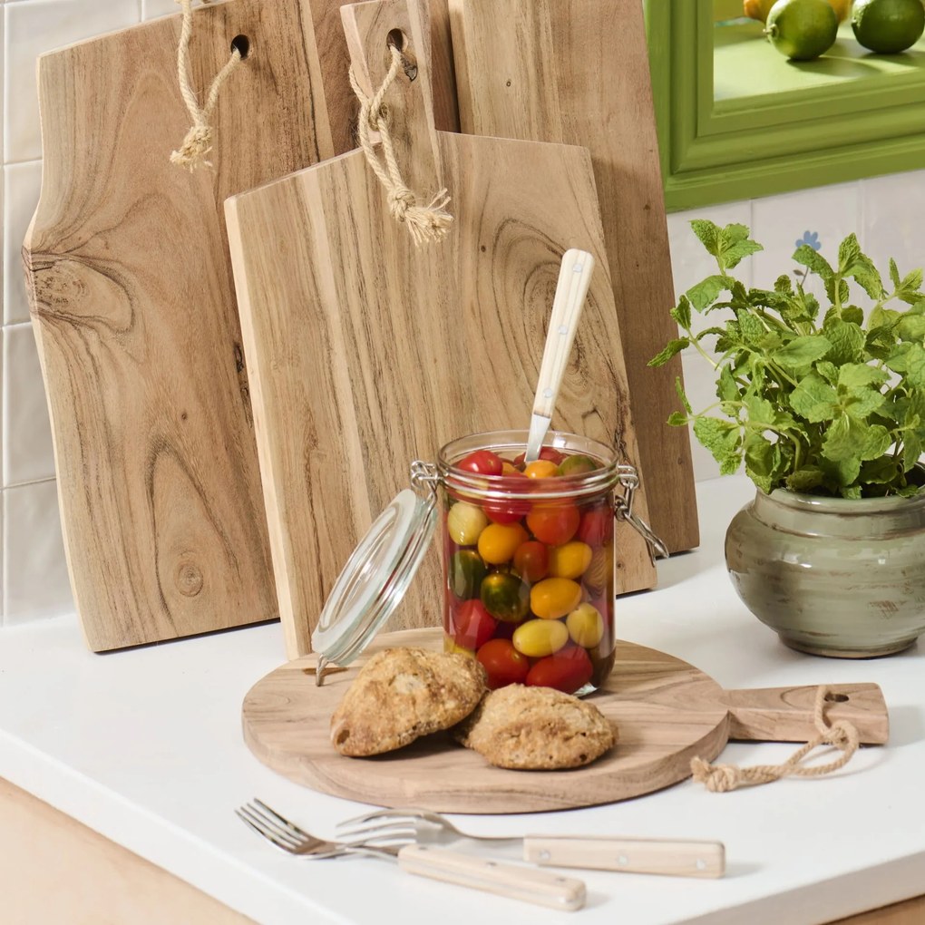 Ib Laursen Dřevěné prkénko Accacia Round Handle 28 cm