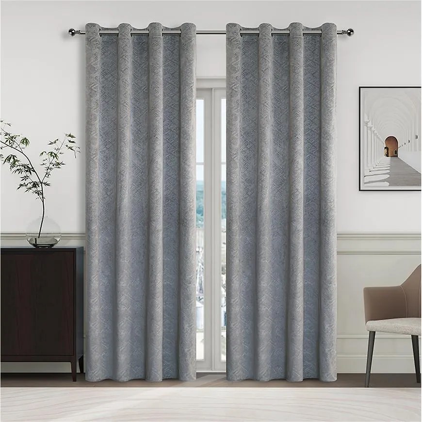 Záves na krúžkoch YC11937/280G/22/140x250 cm šedá