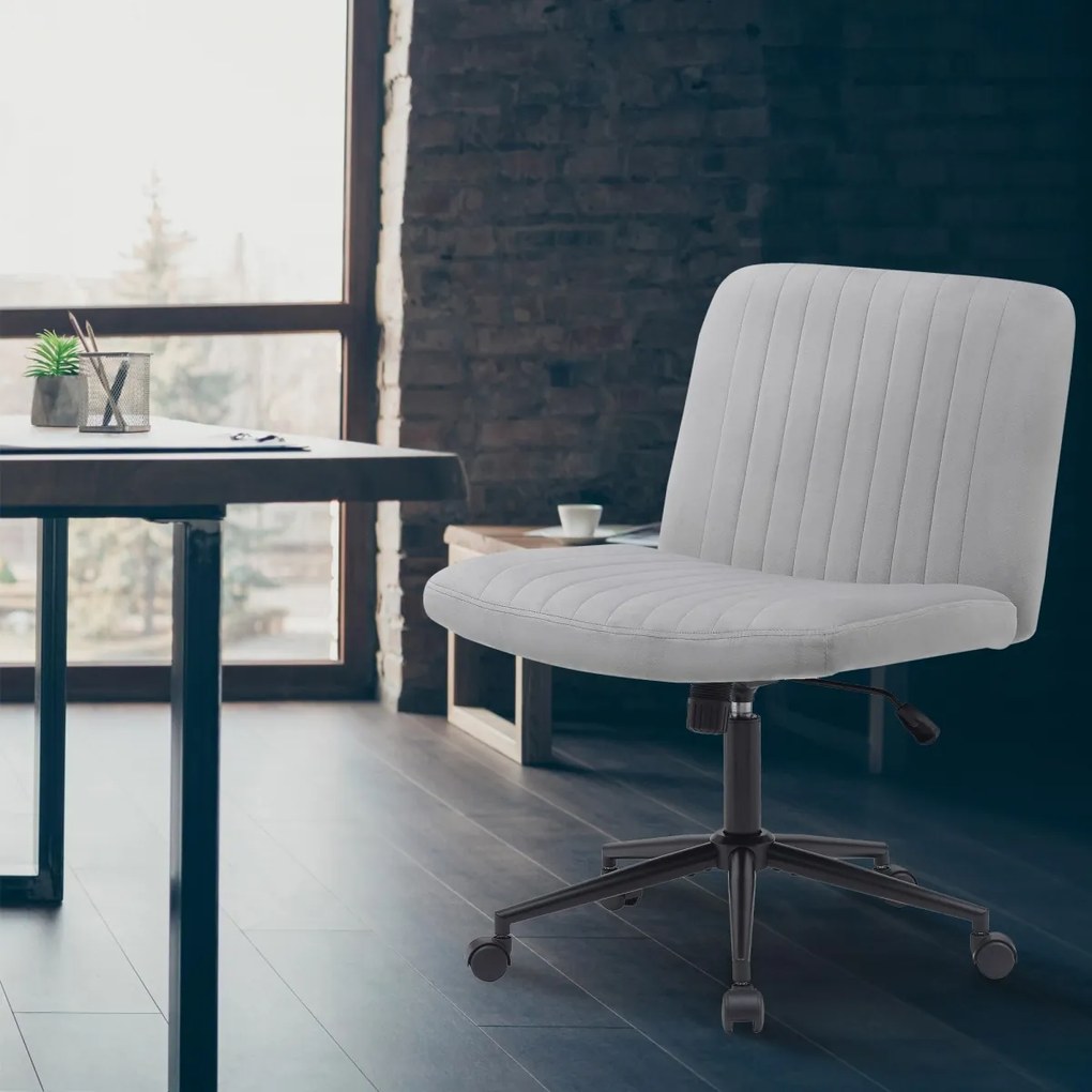 Design-Shop Kancelárska stolička Kingman zamat - Svetlo šedá