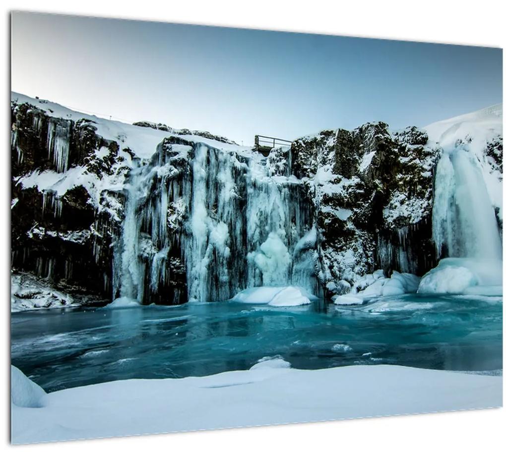 Obraz zamrznutých vodopádov (70x50 cm)