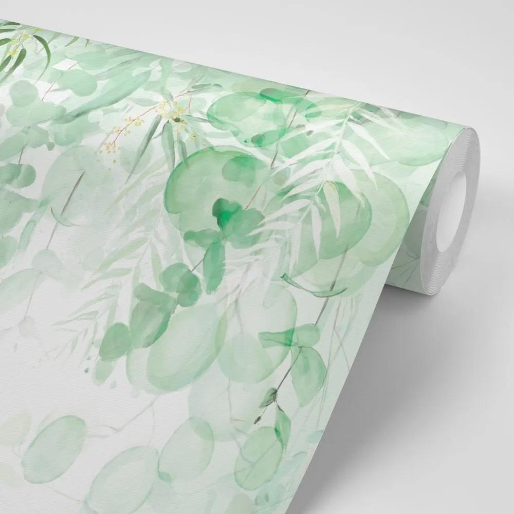 Tapeta jemné zelené listy - 450x300