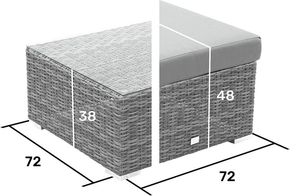 DEOKORK Ratanová variabilná zostava MALIBU pre 5 osôb (béžovo-hnedá)
