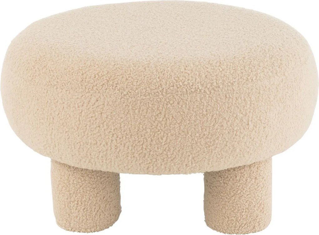 Béžová okrúhla stolička Teddy Bouclé Beige - Ø 52*28 cm