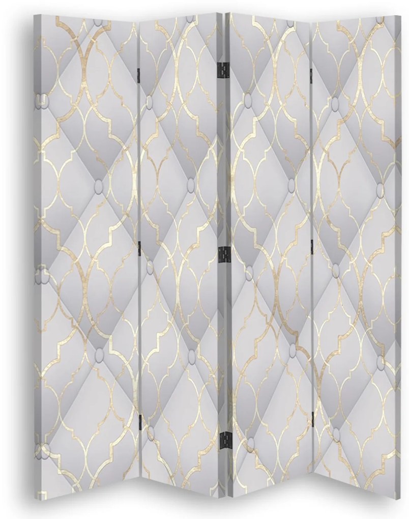Gario Paraván Marocká ďatelina v sivej farbe Rozmery: 145 x 170 cm, Prevedenie: Klasický paraván