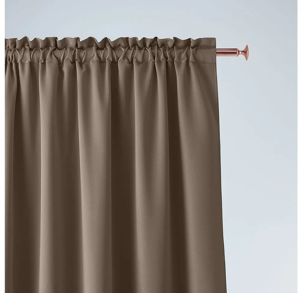 Room99 Záves na terasu AURA Na páske Farba: Hnedá, Veľkosť: 140 x 250 cm