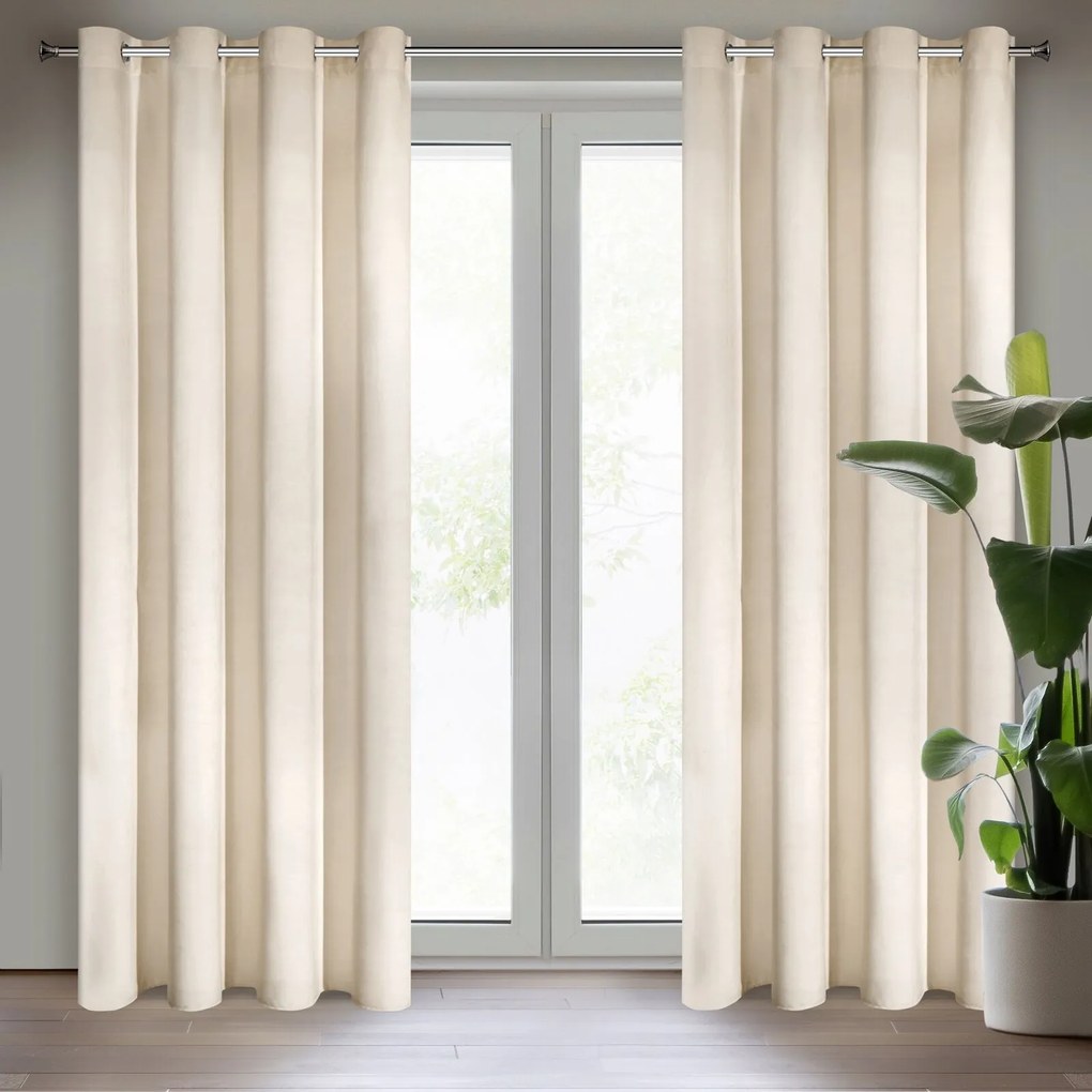 ZATEMŇOVACÍ ZÁVES NA KRÚŽKOCH RIA 140X250 CM KRÉMOVÁ