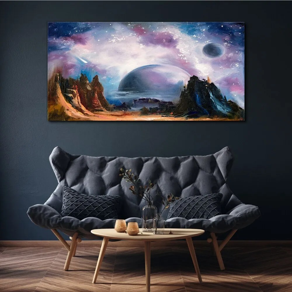 Obraz na plátne Abstrakcie Galaxy Planet