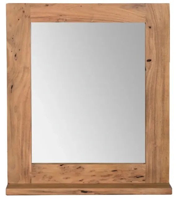 furniture-nabytek.cz - Masivní koupelnové zrcadlo Auckland z akáciového dřeva, lakované, hnědé – 68×13×78 cm