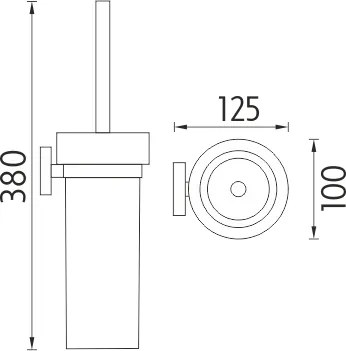 Nimco WC kefa, sklenený UNIX - UN 13094W-26