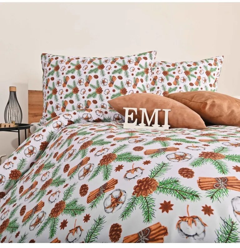 Vianočné bavlnené obliečky Glory EMI, Štandardný set jednolôžko obsahuje 1x 140x200 + 1x 70x90