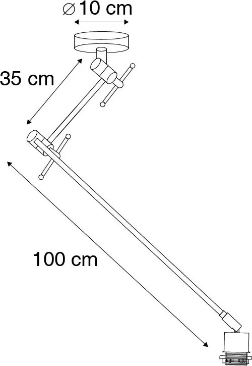 Moderné závesné svietidlo čierne bez tienidla - Blitz