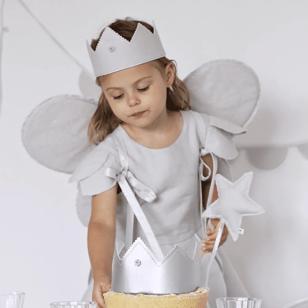 Ľanový kúzelný prútik šedý so striebrom