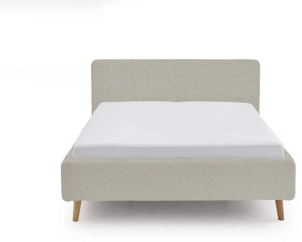 Dvojlôžková posteľ taupe 160 x 200 cm fleece béžová MUZZA