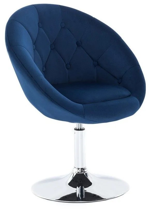 LuxuryForm DESIGN Kreslo VERA VELUR na striebornom tanieri - modré