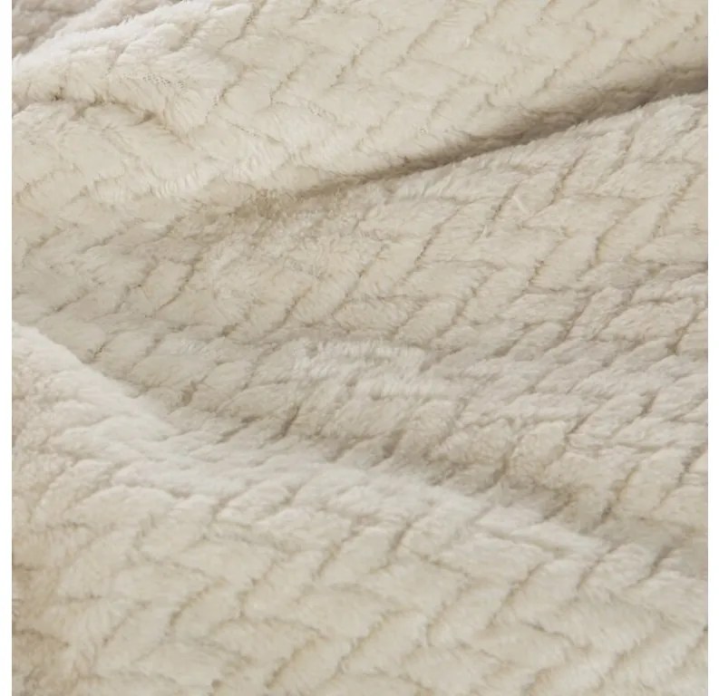 DECOREUM Klasická deka z vlákna príjemného na dotyk 170 cm x 210 cm béžová 100 % polyester Varianta: 367315 98875