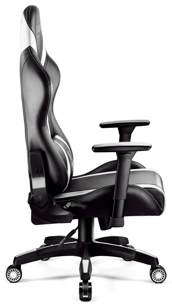 Herné kreslo z eko-kože King Size, čierny-biela: Diablo X-Horn 2.0