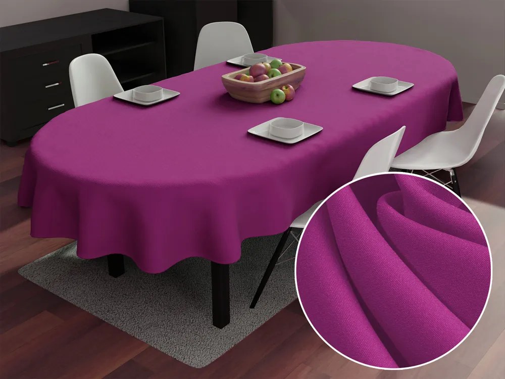 Biante Dekoračný oválny obrus Rongo RG-092 Purpurový 140x220 cm