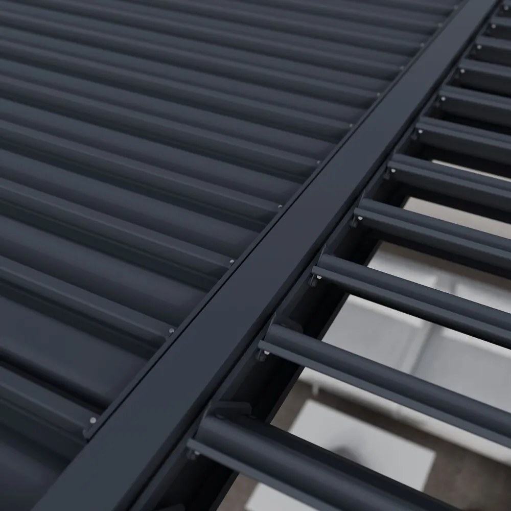 Bioklimatická pergola INTRO DUO 8x4 m, hliník - do steny