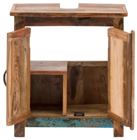 furniture-nabytek.cz - Masívna skrinka umývadla Sumana z recyklovaného dreva, lakovaná, hnedá – 52×30×60 cm