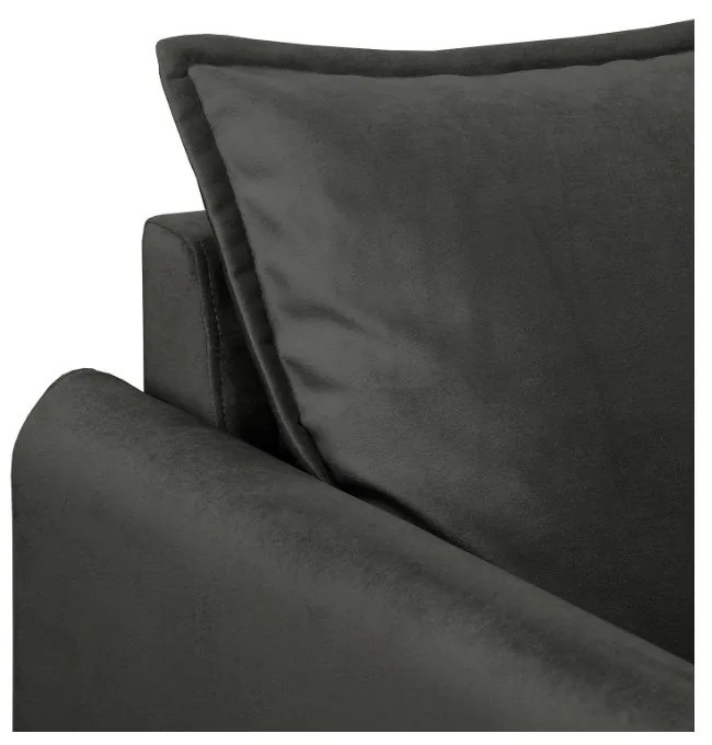 Tmavosivé zamatové kreslo Juli – Ropez