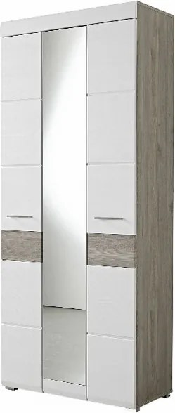 Skriňa Funny, dub strieborný/biela