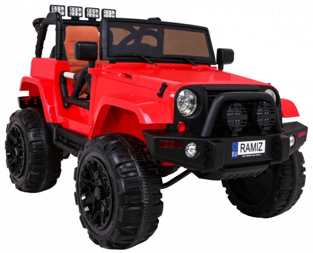 RAMIZ ELEKTRICKÉ AUTÍČKO  JEEP ALL TERRAIN - NELAKOVANÉ - ČERVENÉ - 2 x 45W - 12V/7Ah - 2022