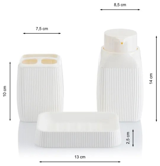 Kúpeľňový set CRYSTAL 5 ks biela