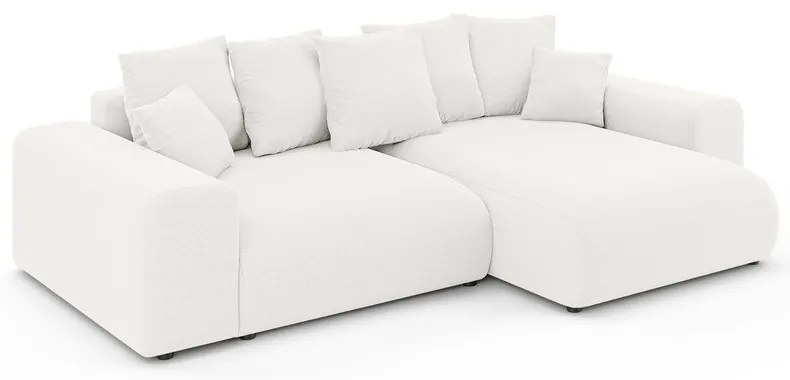 Biela rozkladacia rohová pohovka s úložným priestorom (variabilný roh) Luma – Ropez