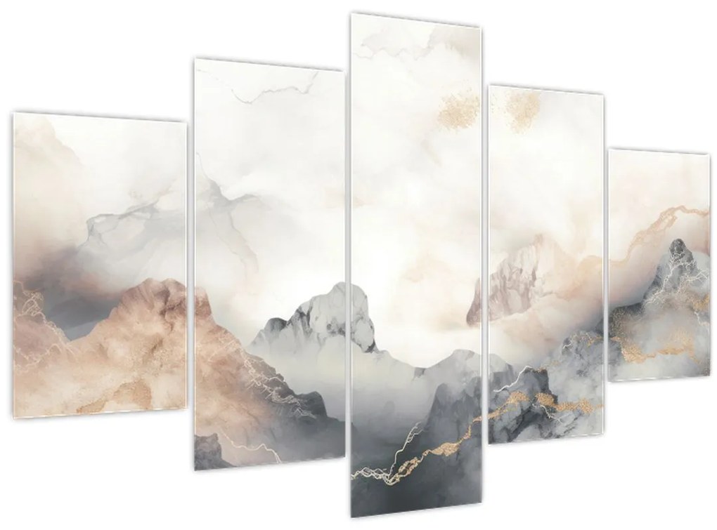 Obraz - Abstrakcia hôr s textúrou mramoru (150x105 cm)
